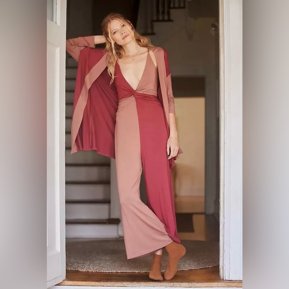 Daily Practice by Anthropologie Twist-Front Colorblocked Jumpsuit size S new